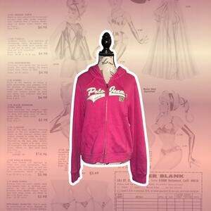 Pink y2k polo jeans ralph lauren zip-up jacket